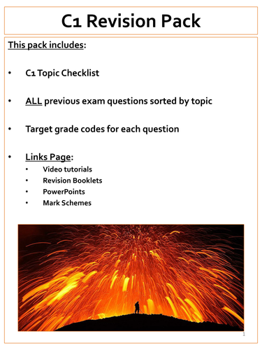 C1 Complete Core Science Revision Pack for your GCSE students