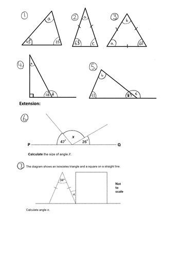 Comparing angles worksheet image