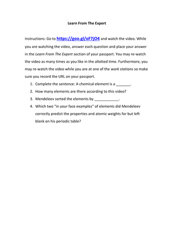 tes periodic table lesson Station Engaging Activities Lab by  Periodic 7 The  Table
