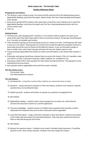 periodic questions choice table multiple and answers Periodic  Table.docx Station   HERE  Instructions The Lab Activity