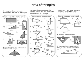 Area of triangles (with answers) | Teaching Resources