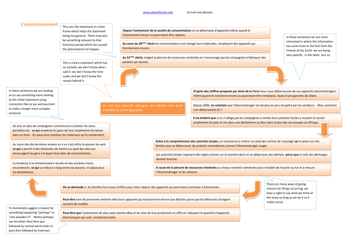 french essay l'environnement