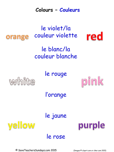 Colours In French KS2 Worksheets Activities And Flashcards Teaching Resources