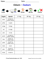 Colours in French KS2 worksheets, activities and flashcards | Teaching