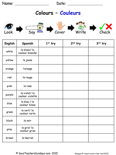 colours in french ks2 worksheets activities and flashcards teaching