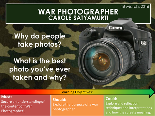 War Photographer - Carole Satyamurti (Edexcel Conflict Poetry Cluster GCSE 9-1)
