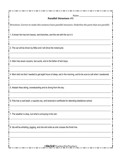 Printables Parallel Structure Worksheet parallel structure practice worksheet versaldobip precommunity printables worksheets