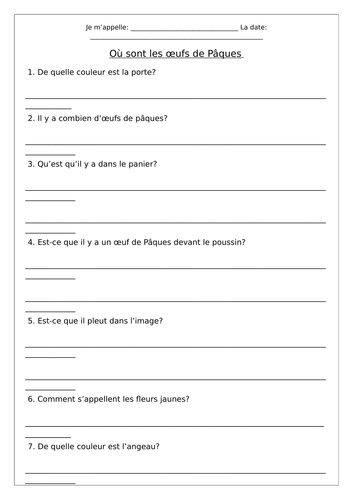 FRENCH - Easter Activities - Worksheets | Teaching Resources