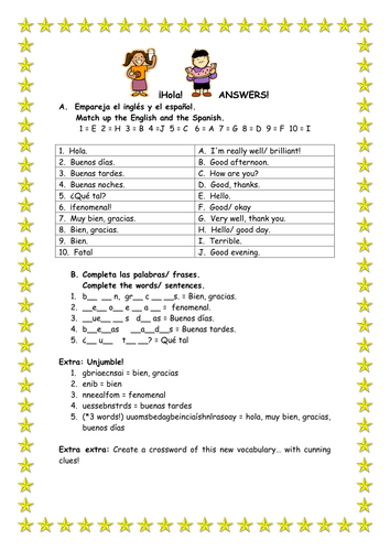 for kindergarten worksheet pdf greetings Teaching PowerPoint Greetings Spanish Resources: