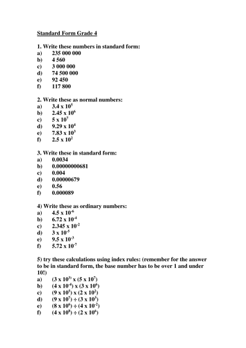 standard-form-revision-teaching-resources