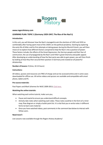 Hitler's Rise to Power interactive worksheet