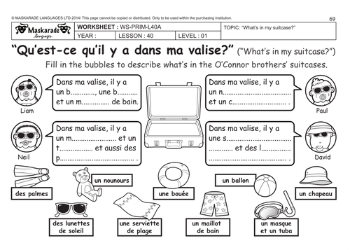 french unit 7 my home transport summer holiday y3 y4 my summer