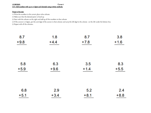 Worksheets Year 4 Maths year 4 maths addition subtraction inverse by lesson 1 worksheets pptx