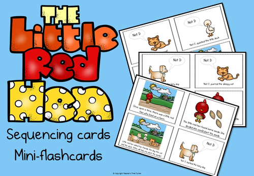 The Little Red Hen story sequencing flashcards | Teaching Resources