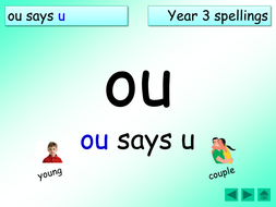 Year 3 Spellings Ou Says U As In Cousin Country Rough