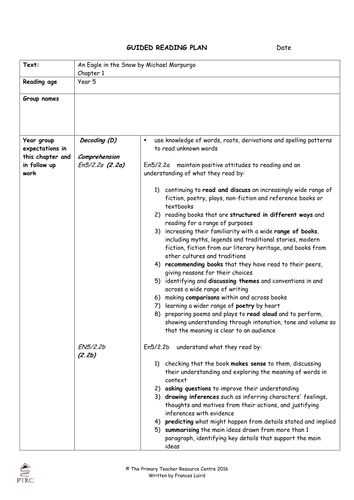 An Eagle in the Snow Guided Reading Plans