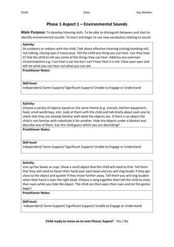 Phase 1 Phonics Assessment Pack