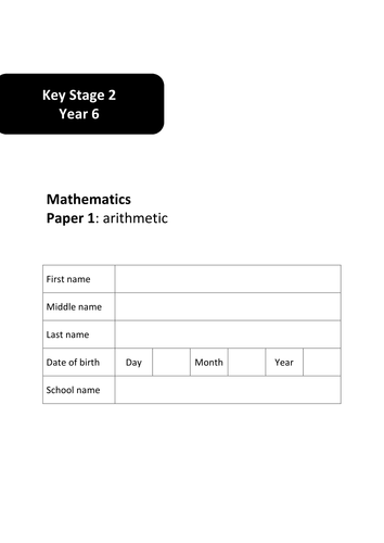  SATs Arithmetic and Reasoning Practice 91����t Paper