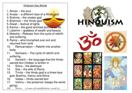 Hinduism Learning Mat Revision Sheet | Teaching Resources