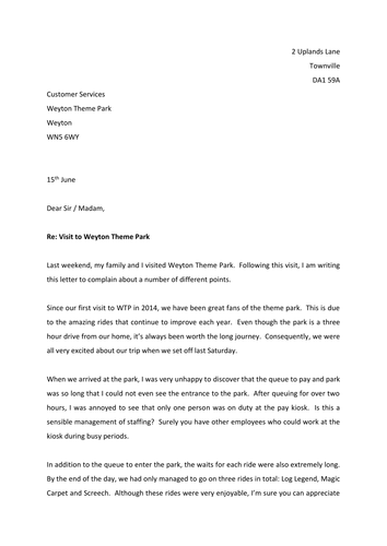 Formal Letters Of Complaint | Teaching Resources