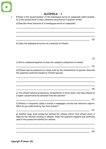 Chemistry revision: Organic chemistry for year 1/AS 