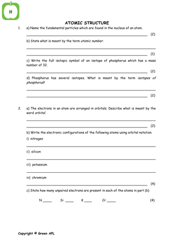 Chemistry revision: Structure, bonding and properties for year 1/AS chemistry