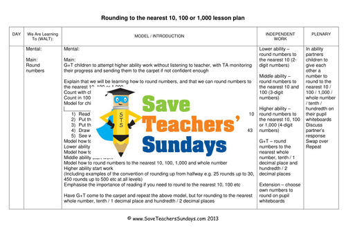 Rounding Numbers KS2 Worksheets, Lesson plans, Presentation and Number lines