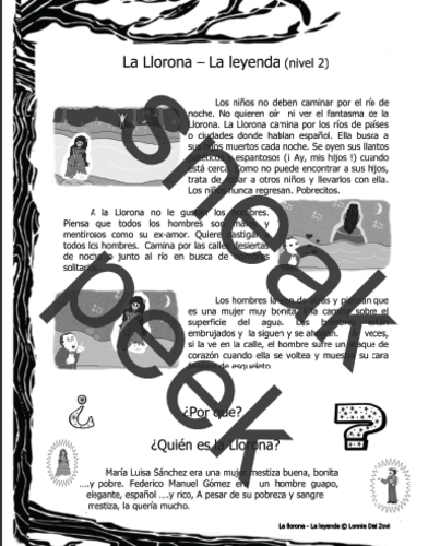 La Llorona – La leyenda readings in two levels | Teaching Resources