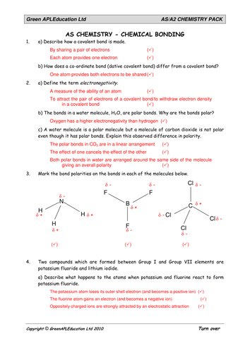 Chemistry: A Level Homework Package | Teaching Resources