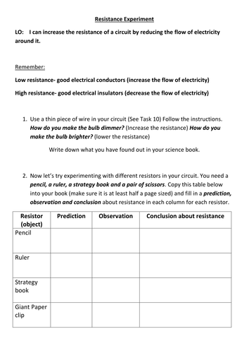 Electrical Circuits KS2 Science planning and resources | Teaching Resources