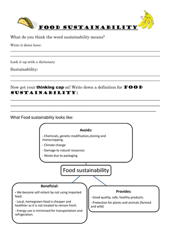 food sustainability lesson grade 4 5 teaching resources