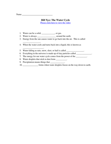 Worksheet The Nitrogen Cycle Worksheet Answers the water cycle carbon nitrogen and bill nye doc