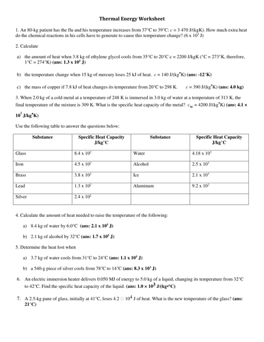 Worksheets Thermal Energy Worksheet thermal energy temperature and heat physics lesson worksheet docx