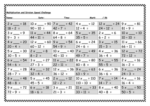 Inverse Of Division And Multiplication Worksheets