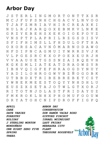 Arbor Day Word Search by sfy773 - Teaching Resources - TES