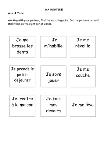 Ma Routine Quotidienne My Daily Routine Teaching Resources