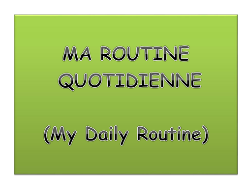 Ma Routine Quotidienne My Daily Routine Teaching Resources