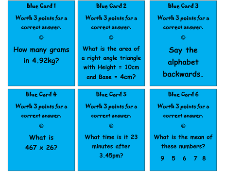 Y6 SATs revision - Reasoning board game 