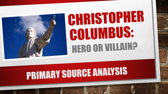 Christopher Columbus Primary Source Analysis