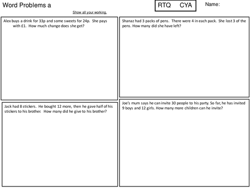 standard form problem solving worksheet