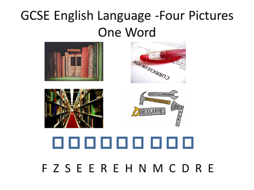 GCSE English Four Picture One Word Starter