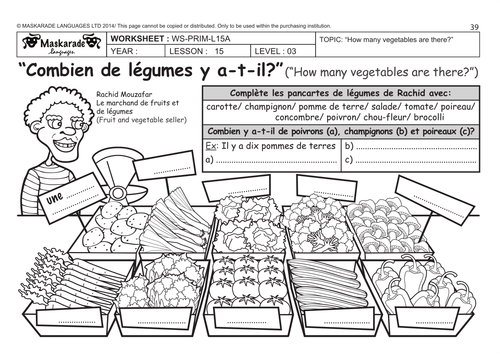 FRENCH (UNIT 5: FOOD): Year 5 & 6 : At the market/ The fruit and