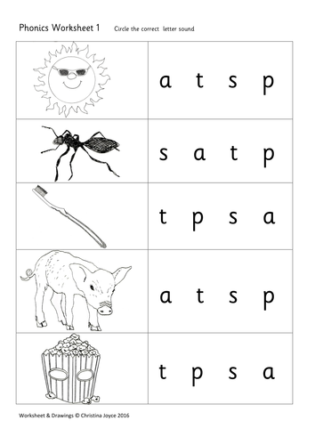 ie tes worksheet phonics S A Match T 1: Resources  Teaching  by Picture Phonics BeeMistress P