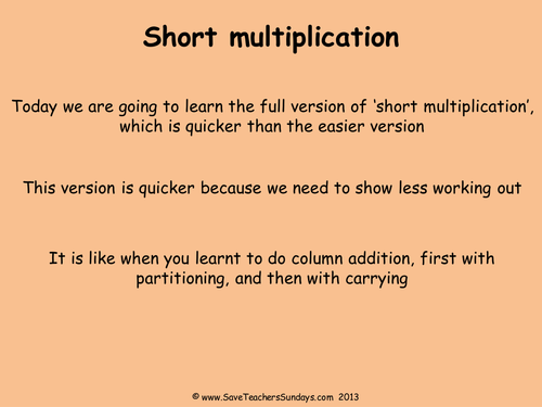 short multiplication worksheets lesson plans model guide plenary