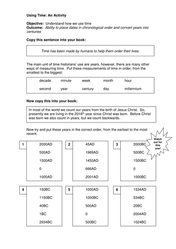 What is time? An introductory lesson to History | Teaching Resources