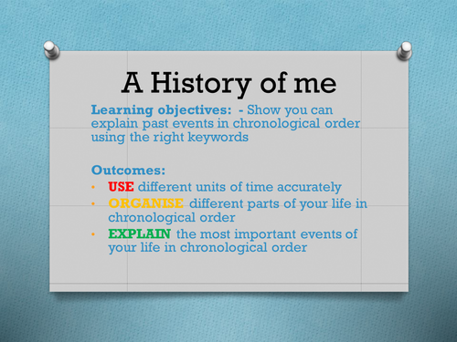 Writing about the past - Chronological understanding and writing ...