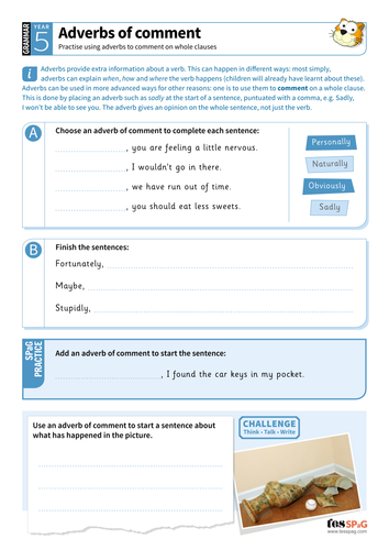 spag homework year 5