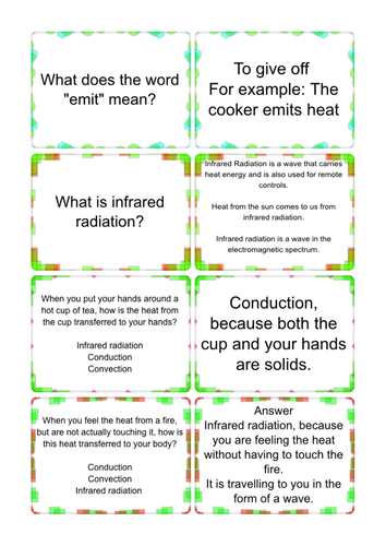 P1 Thermal Transfer Revision Flash Cards x 95