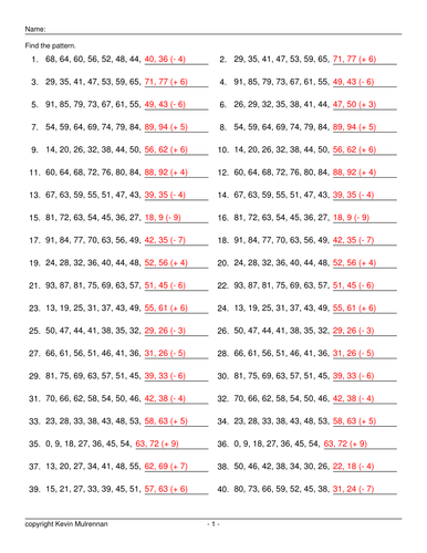 Maths Patterns 100,000 Questions Numeracy