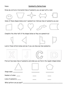 symmetry in shapes lesson with worksheets year 23 teaching resources